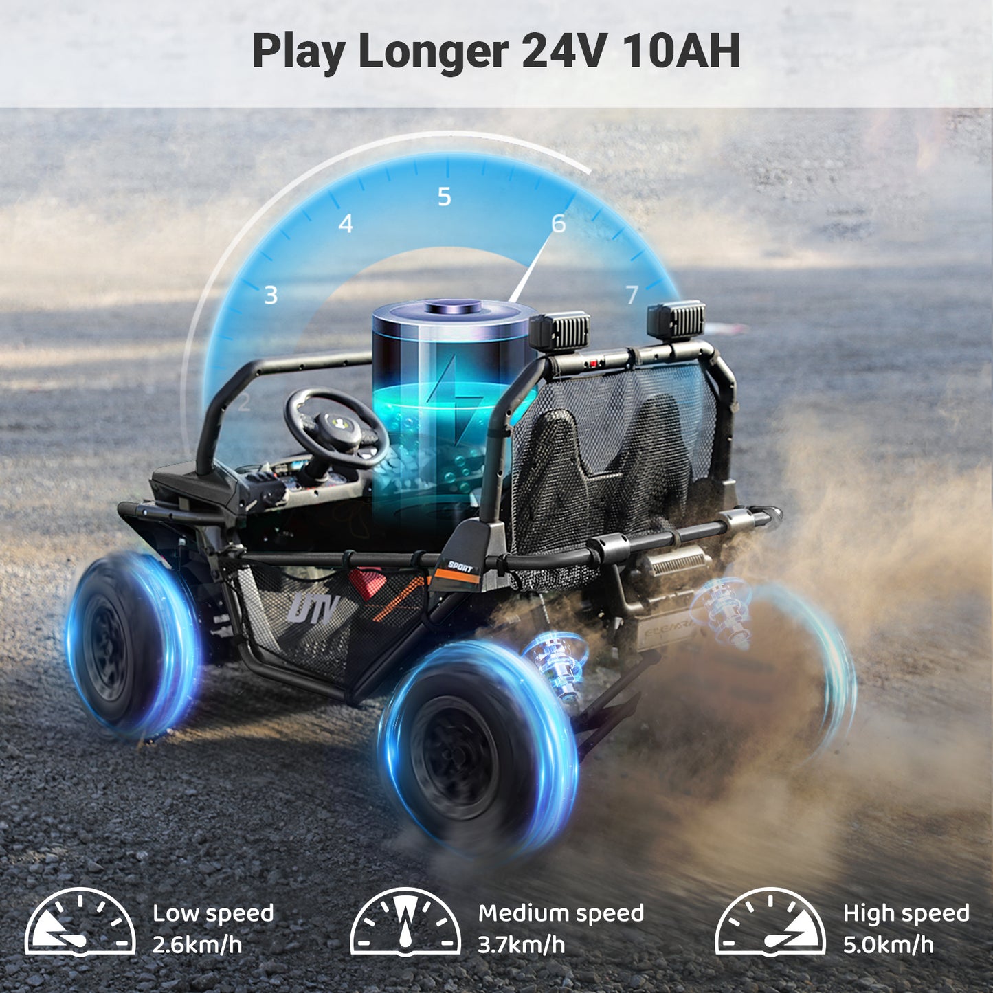 24V 2-Seater Youngsters' Off-Road UTV