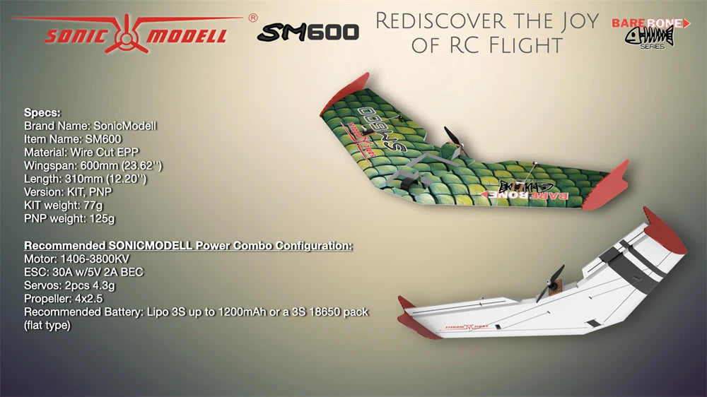 600mm Wingspan Flying Wing Airplane KIT