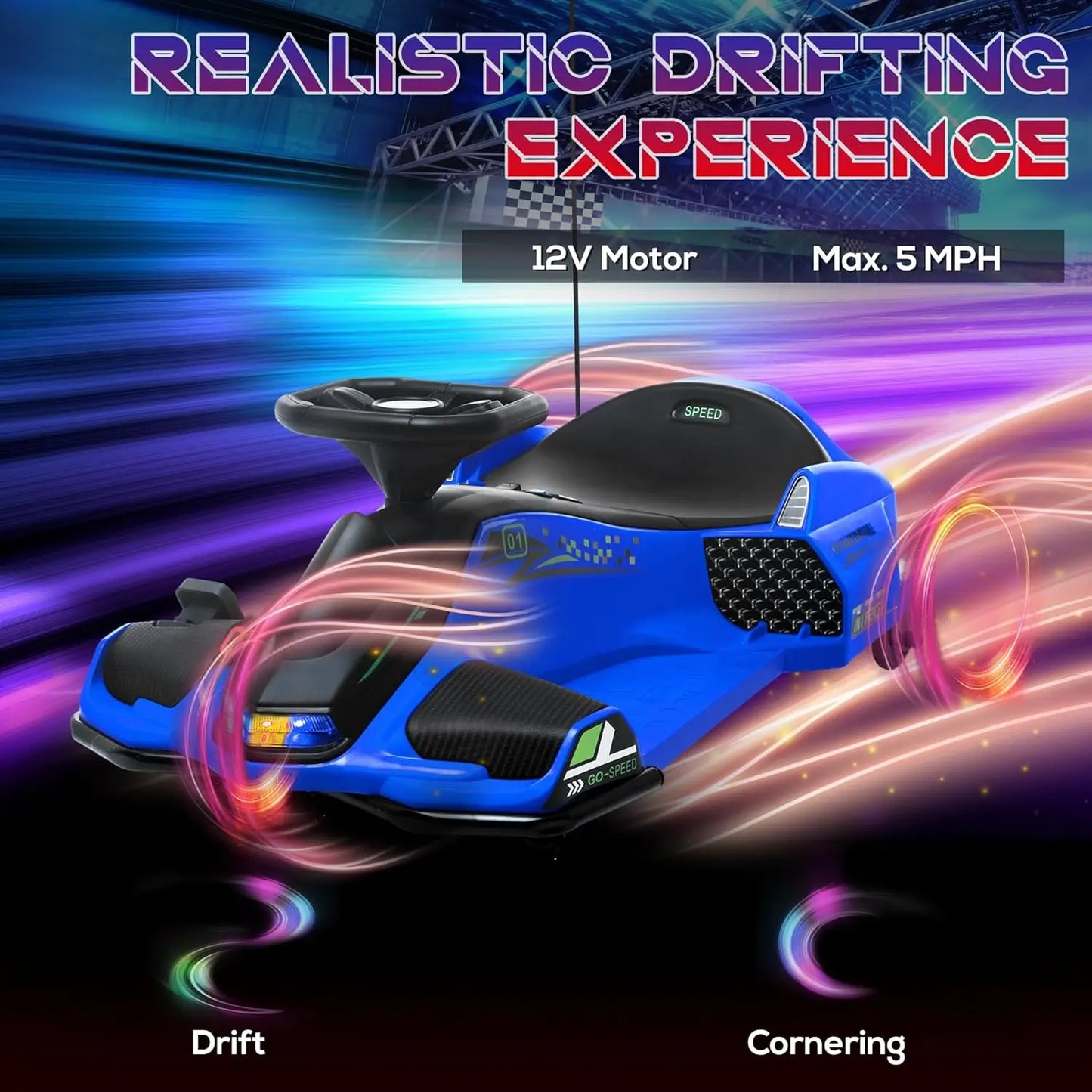 Electric Go Kart, 5 MPH Drifting Car