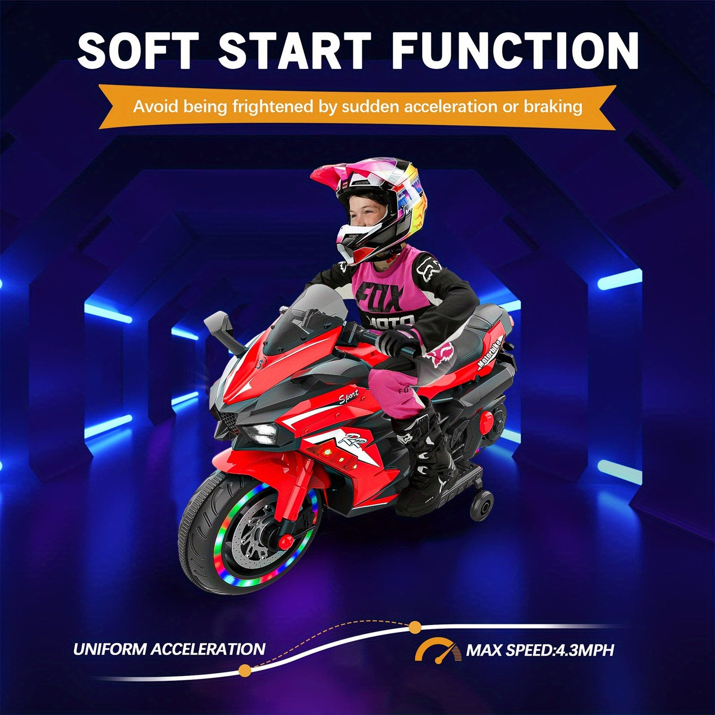 12V Red Kids Motorcycle