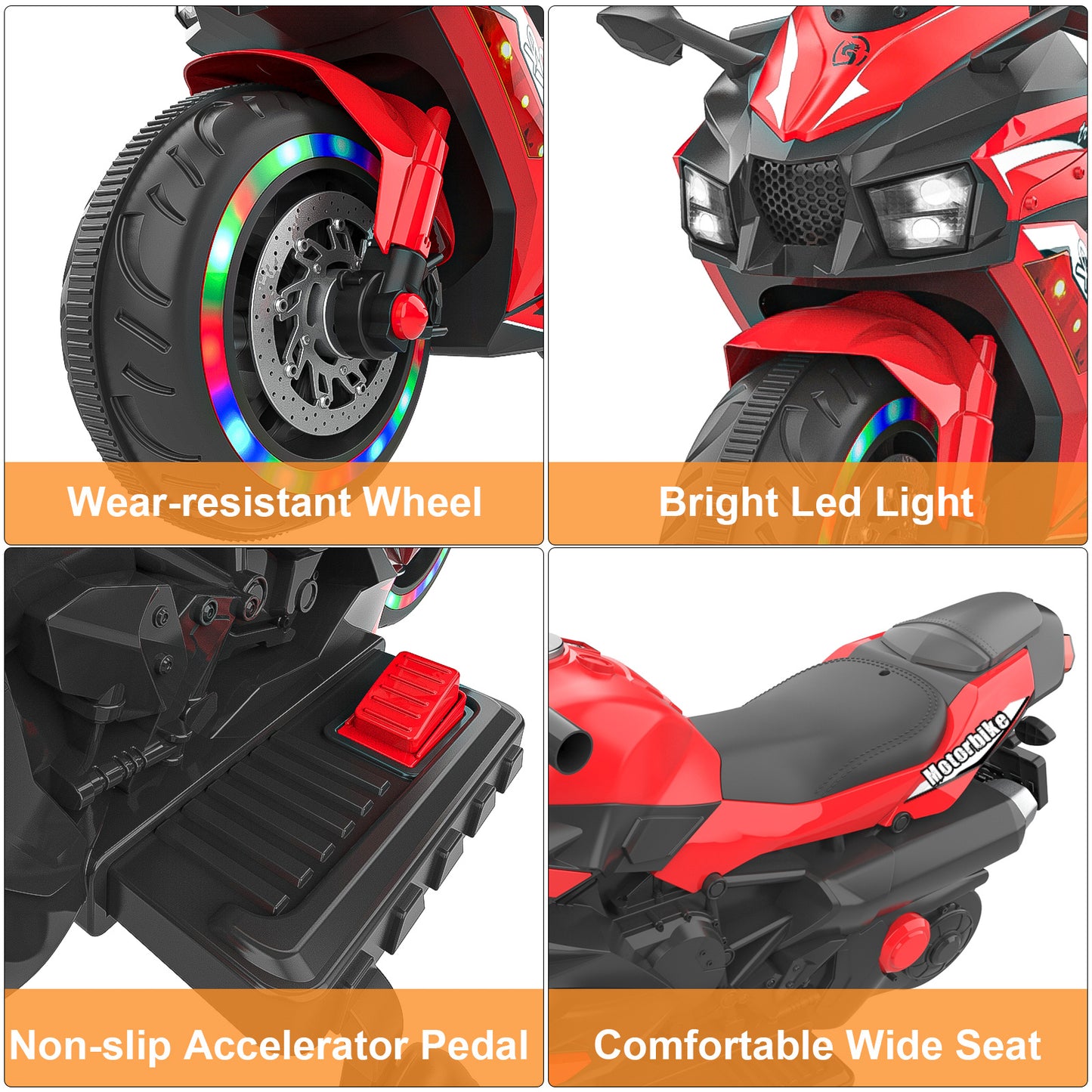 12V Red Kids Motorcycle