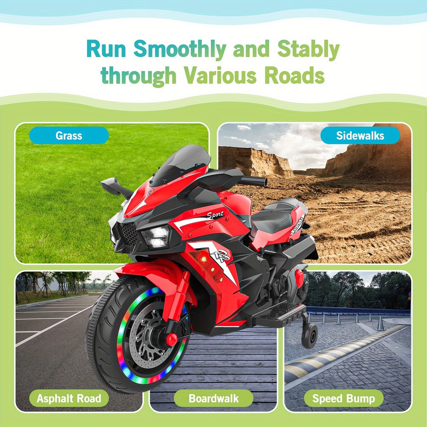 12V Red Kids Motorcycle