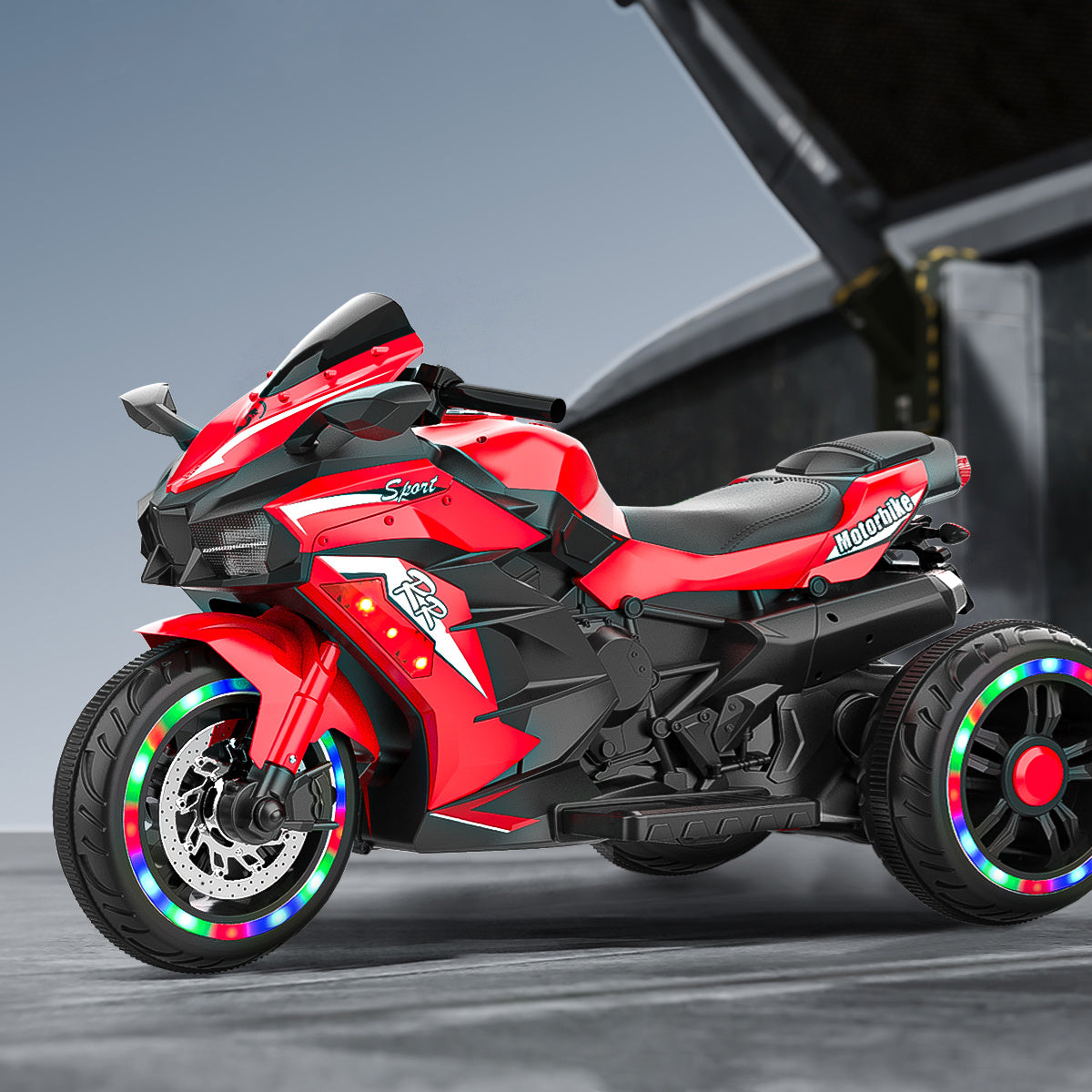 Red 3 Wheels Electric Battery Powered Dirt Bike for Children