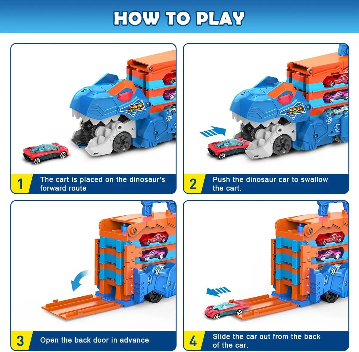 VATOS Dinosaur Transport Truck Car Toy