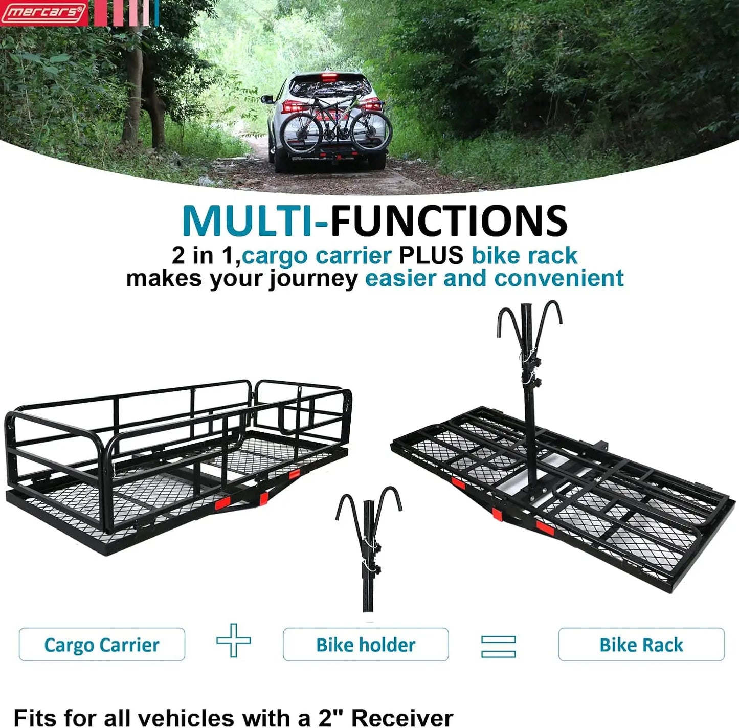 Bike Rack Fits 2 Ebike Fat-Tire