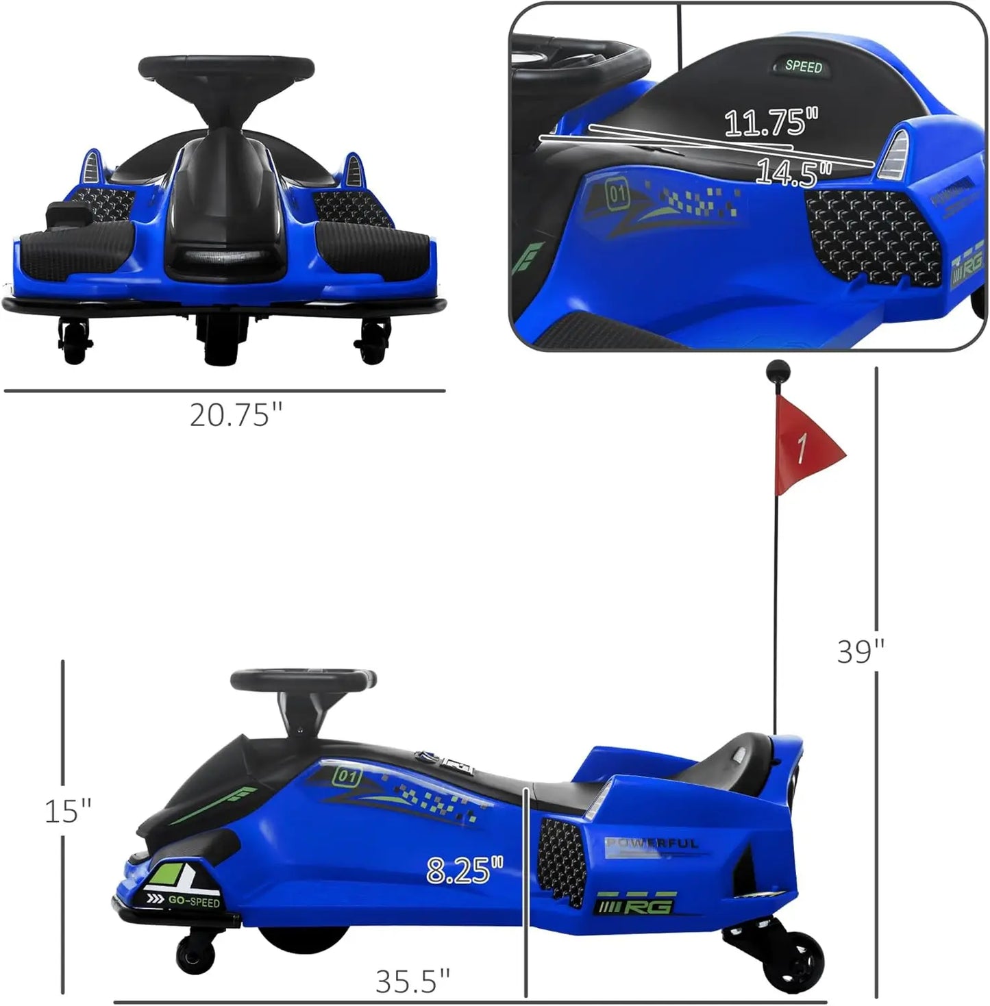 Electric Go Kart, 5 MPH Drifting Car