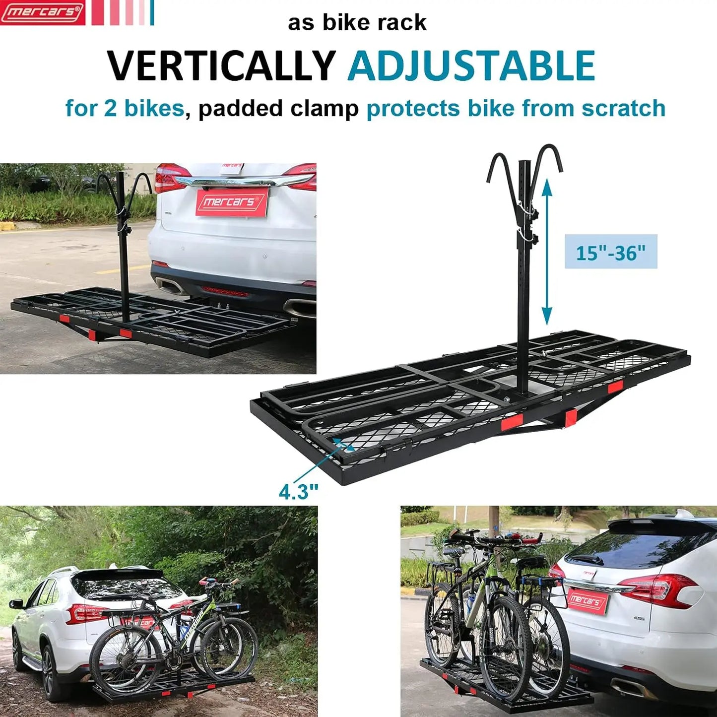 Bike Rack Fits 2 Ebike Fat-Tire