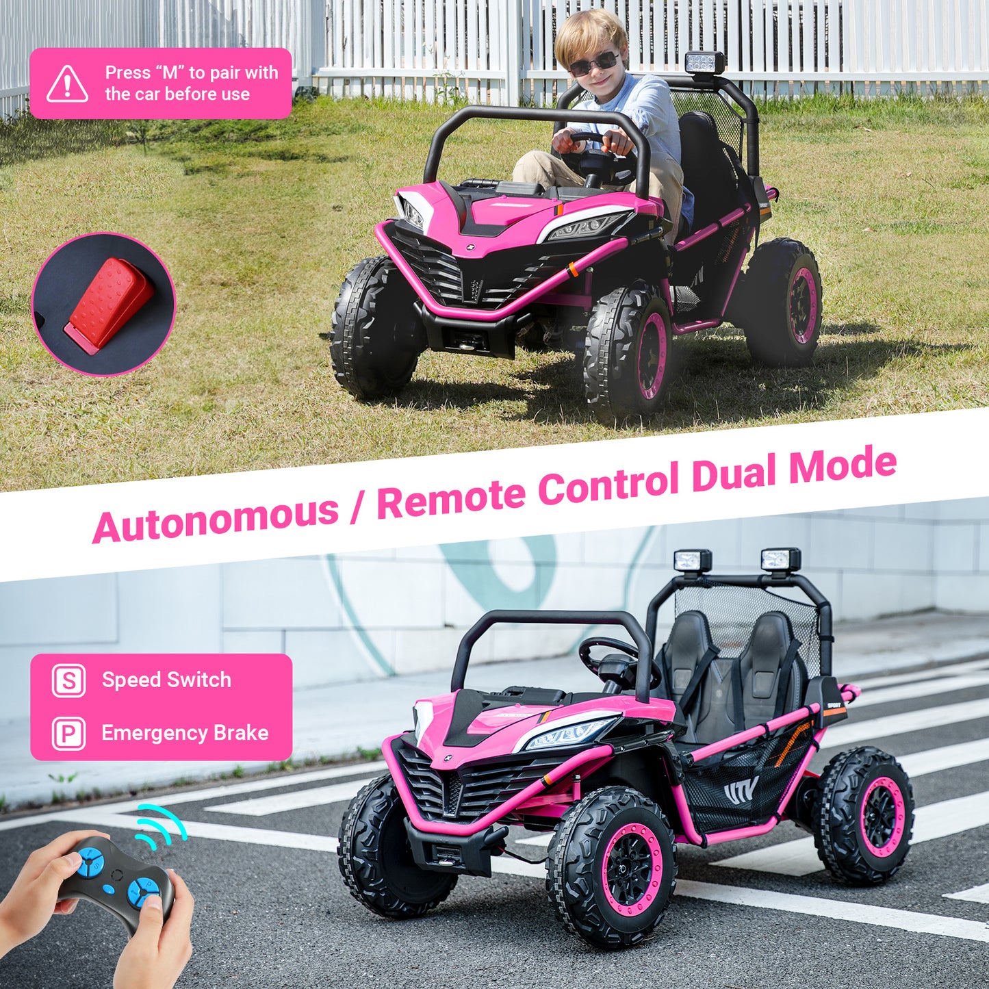 24V 2-Seater Youngsters' Off-Road UTV